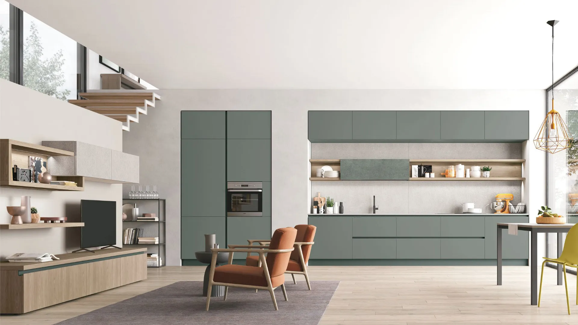 Quando l'ambiente cucina si apre al living