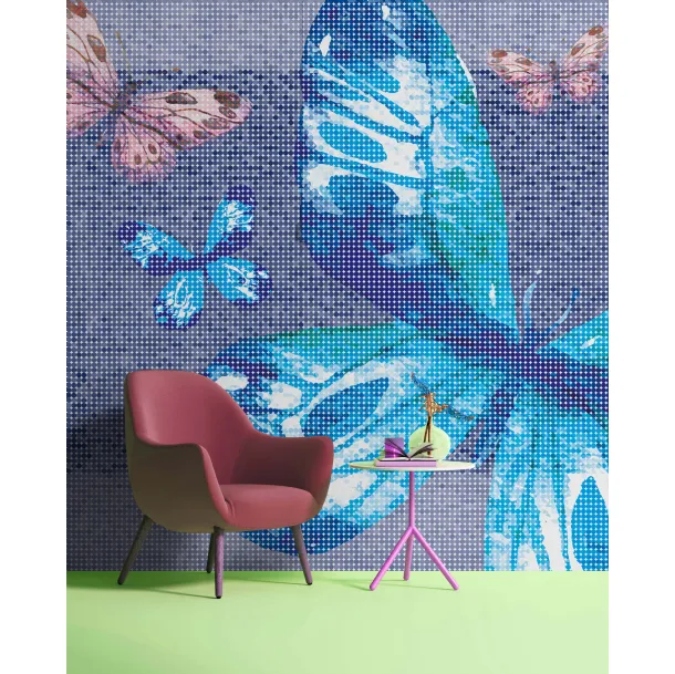 Carta da parati Poetic Bytterfly con farfalle colorate di Instabilelab