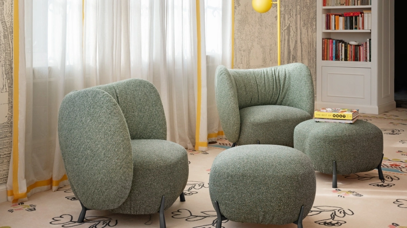 Pouf Mys in tessuto imbottito di Midj