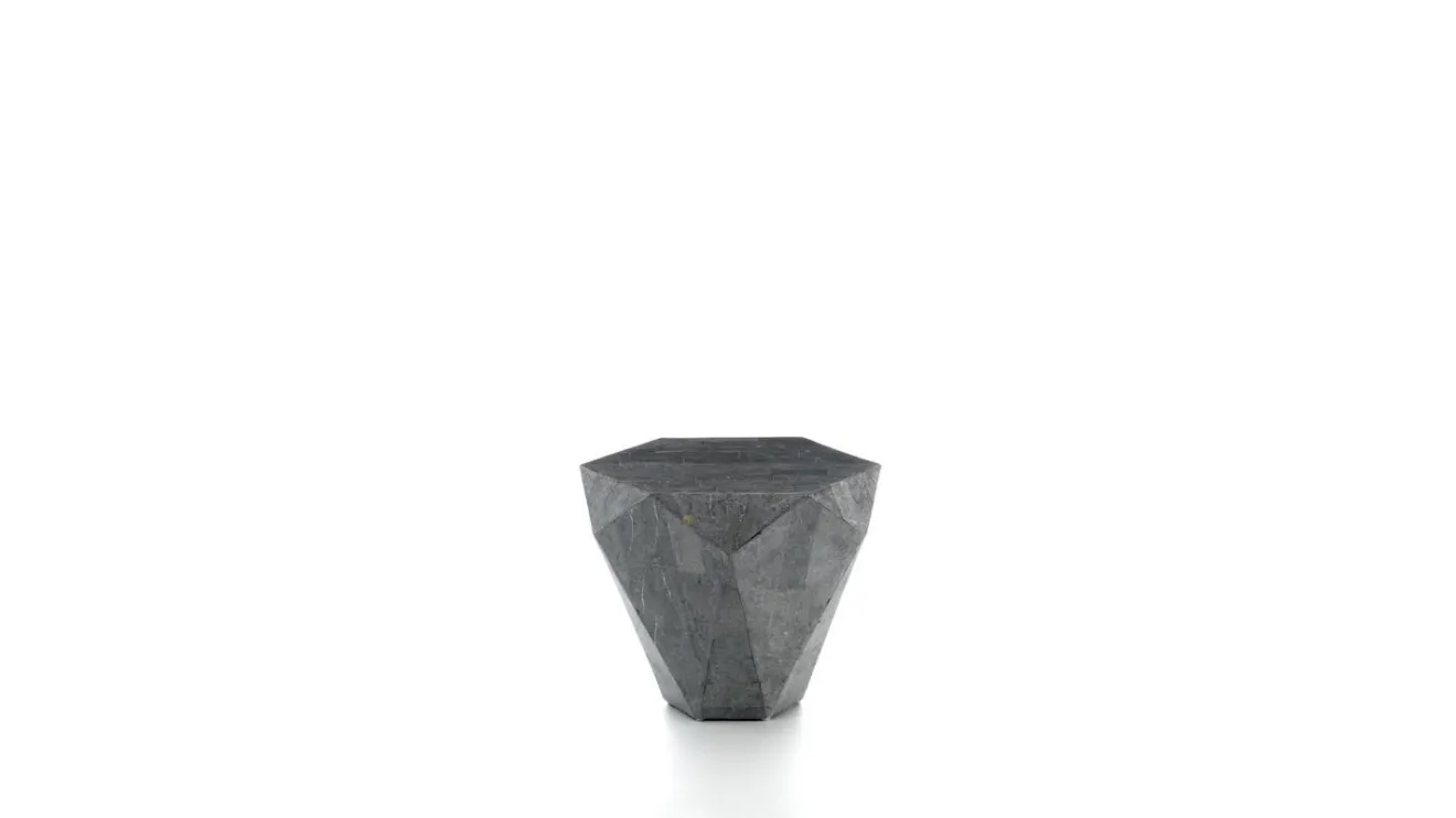 Tavolino Diamond Small in pietra fossile di Stones