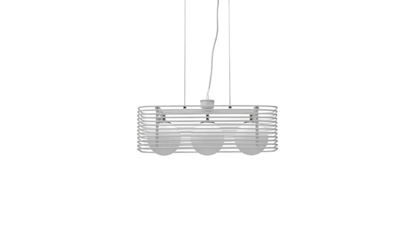Lampada a sospensione Cage in metallo Bianco di Stones