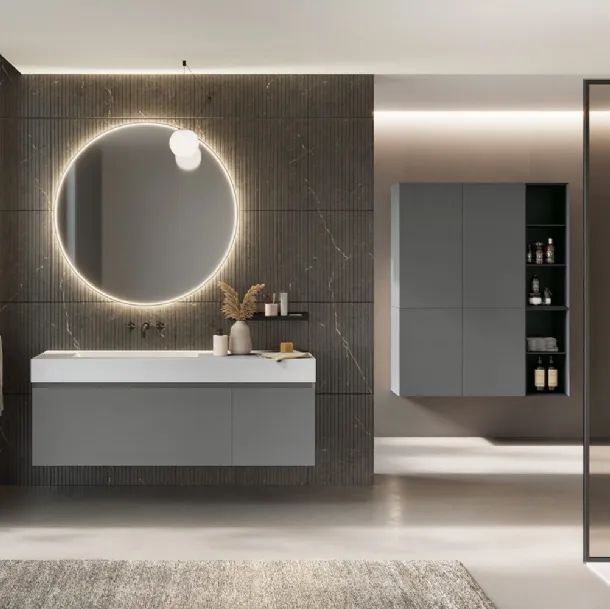 Mobile da Bagno sospeso finitura Titanio Airy Edge 05 di RCR