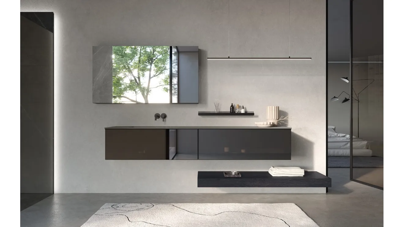 Mobile da Bagno sospeso in Vetro Stopsol Airy Sistema 04 di RCR