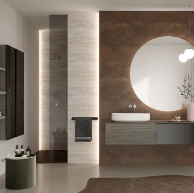 Mobile da Bagno Airy Sistema 06 in Rovere e Vetro di RCR