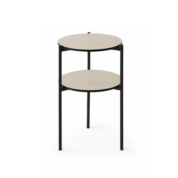 Comodino Dafne 01 con top in melaminico effetto gesso e struttura in metallo di Nefi Italia 