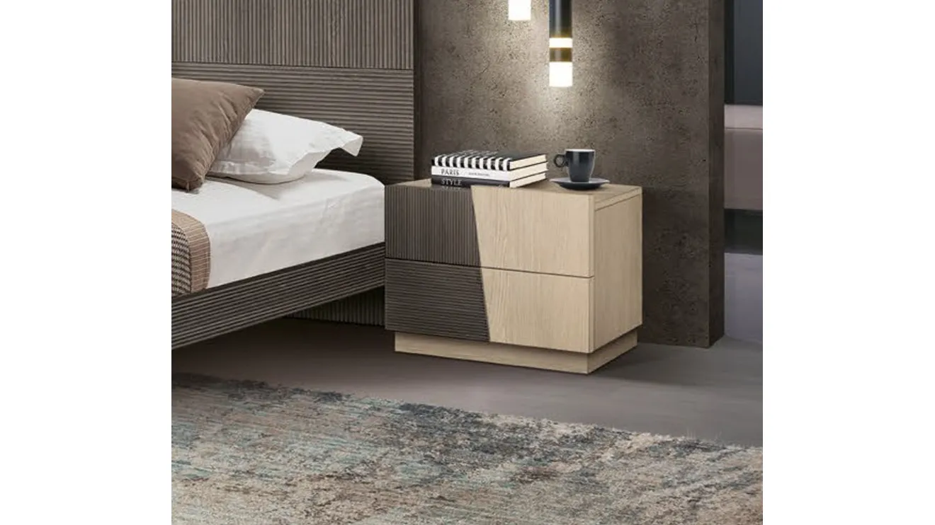 Comodino Stripes in legno di Betamobili