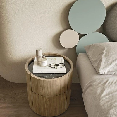 Comodino rotondo Tolo in legno di Mobilgam