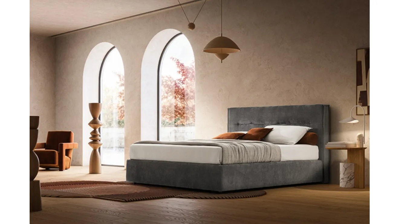 Letto Atlas in tessuto imbottito di Ennerev