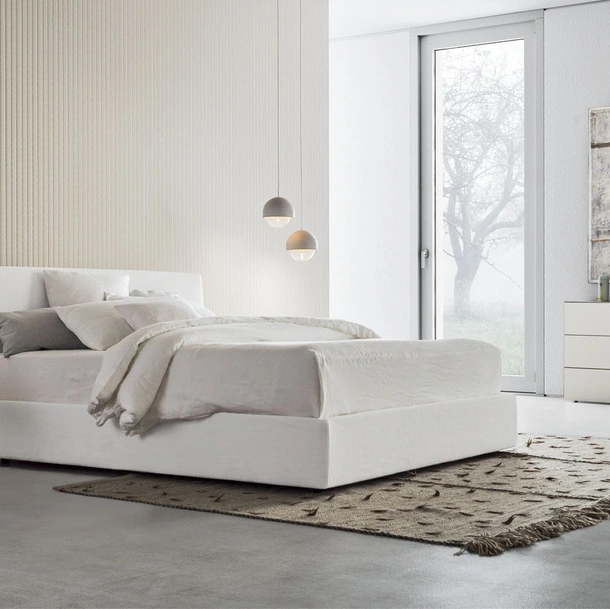 Letto in tessuto con box contenitore Beta Up di Pianca