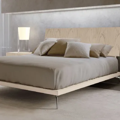 Letto con testiera in Legno di Frassino Domino Orchidea di Betamobili