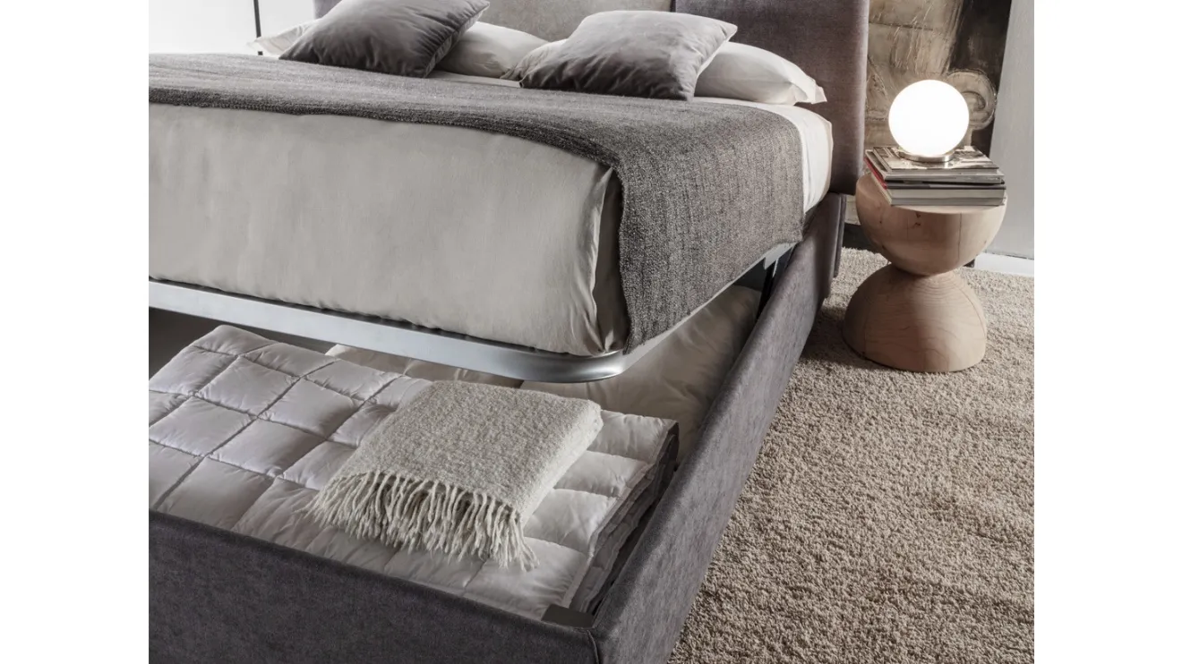 Letto matrimoniale con box contenitore Bristol di Crippa Salotti