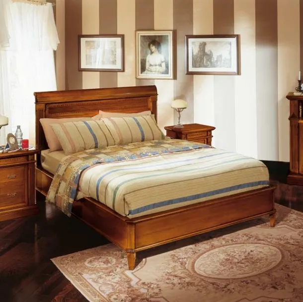 Letto Brunelleschi in Legno con filetto intarsiato di Betamobili