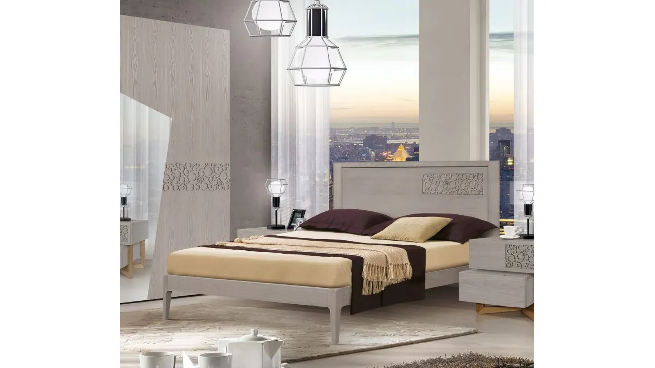 Letto Dynamic FMG2121 in frassino con testiera di Betamobili