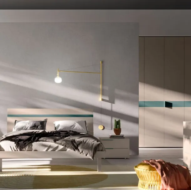 Letto matrimoniale con testiera Elga di Orme