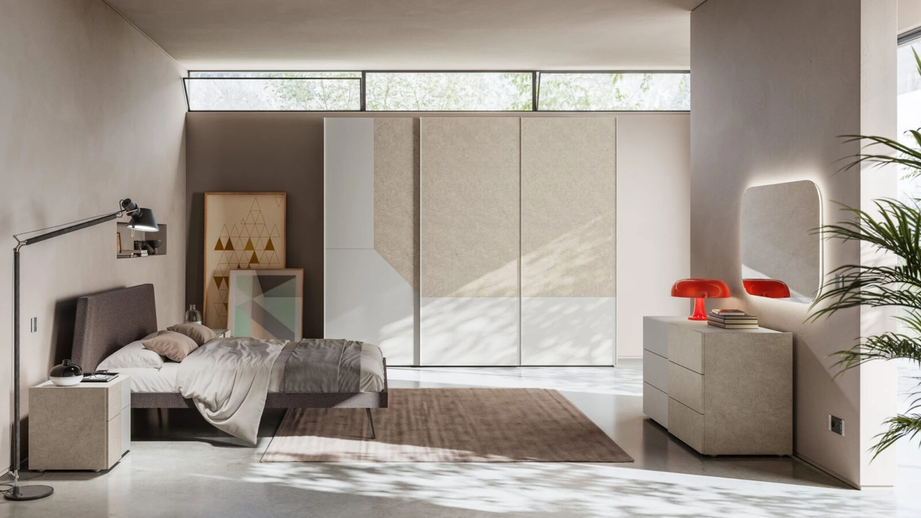 Letto matrimoniale Esacto Night 21 in tessuto imbottito di Orme