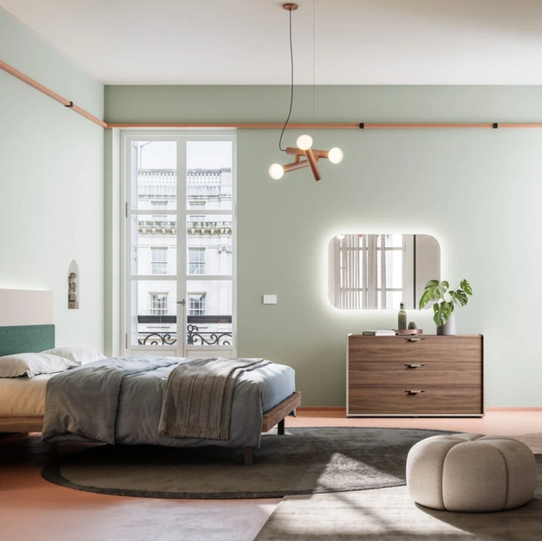 Letto matrimoniale Giako Basic 11 con testiera di Orme