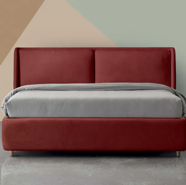 Letto matrimoniale Inkanto in tessuto imbottito di Nefi Italia