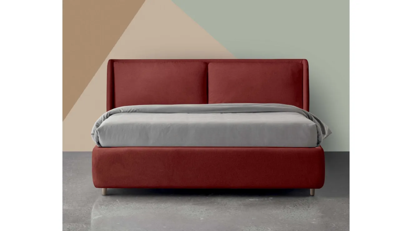 Letto matrimoniale Inkanto in tessuto imbottito di Nefi Italia