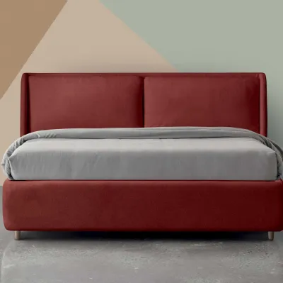 Letto matrimoniale Inkanto in tessuto imbottito di Nefi Italia