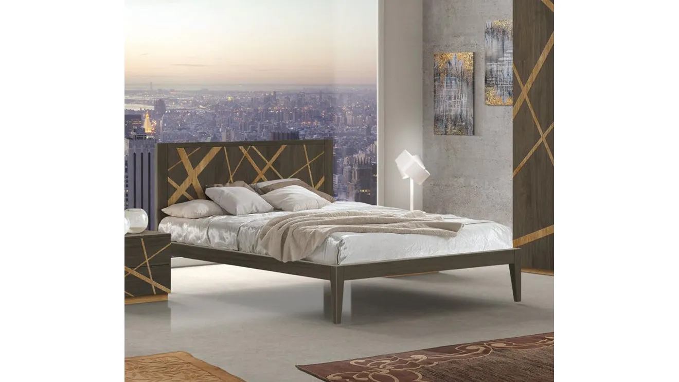 Letto in legno Lines FMG3253 di Betamobili