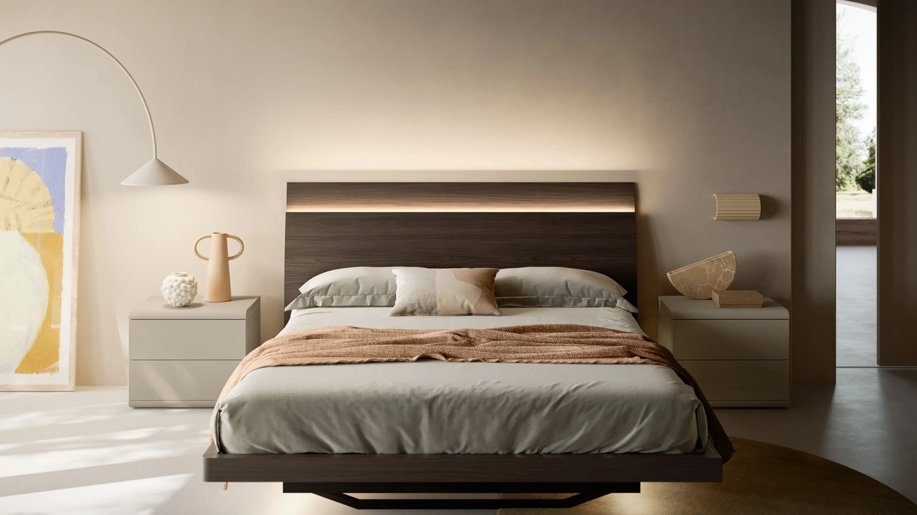 Letto con testiera doppia Lotus di SantaLucia