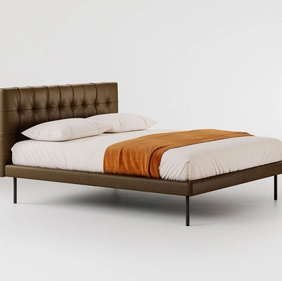 Letto in pelle con testiera trapuntata Metropolitan deluxe di Bolzan Letti