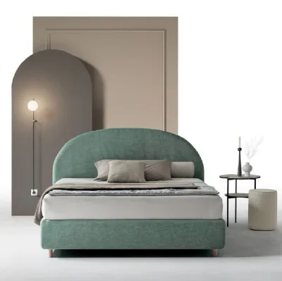 Letto in tessuto con testiera arrotondata Agata di Nefi Italia