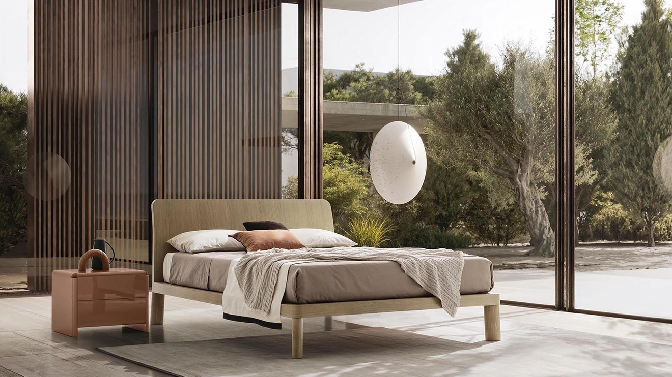 Letto in legno con testiera Paal di Alf Da Frè