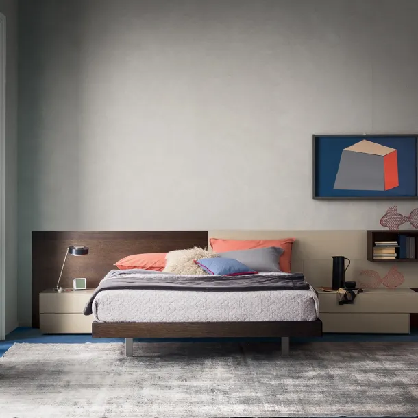 Letto con boiserie Suite System di Alf DaFrè