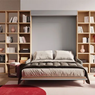 Libreria divisoria con finitura effetto legno Start Bifacciale di Clever