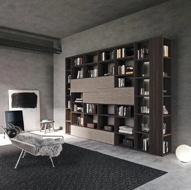 Libreria Horizon 944 in legno e laminato di Mobilgam