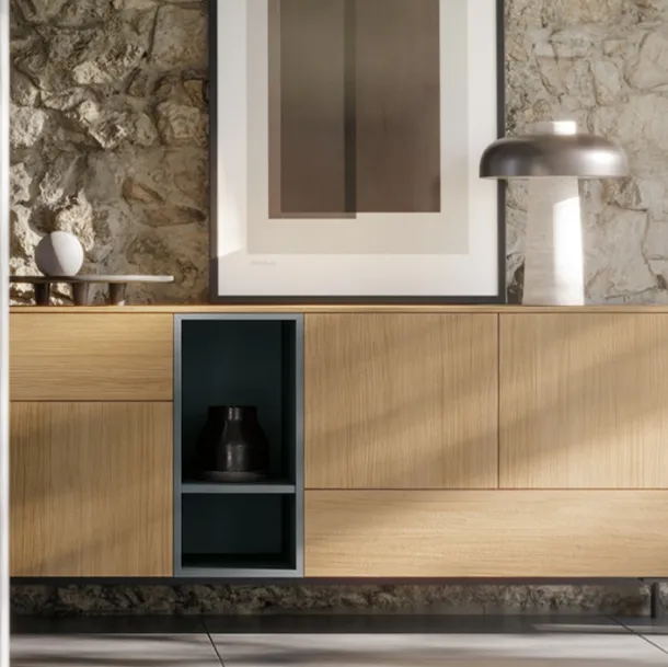 Madia in melaminico con modulo a giorno colorato GS252 di SantaLucia