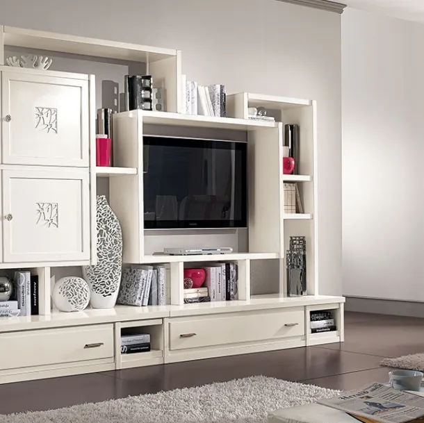 Parete Attrezzata I Petali in legno laccato di Betamobili