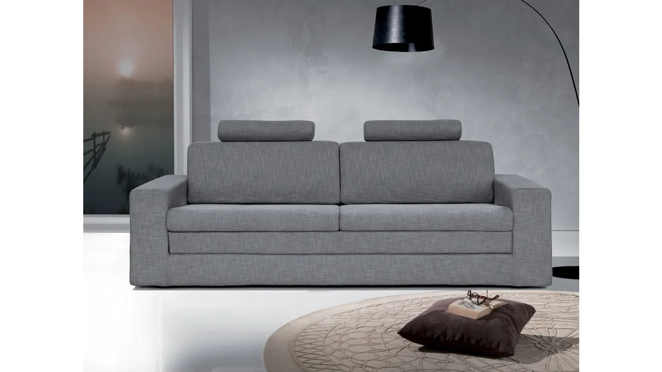 Divano Letto singolo in tessuto grigio Clivia di Crippa Salotti
