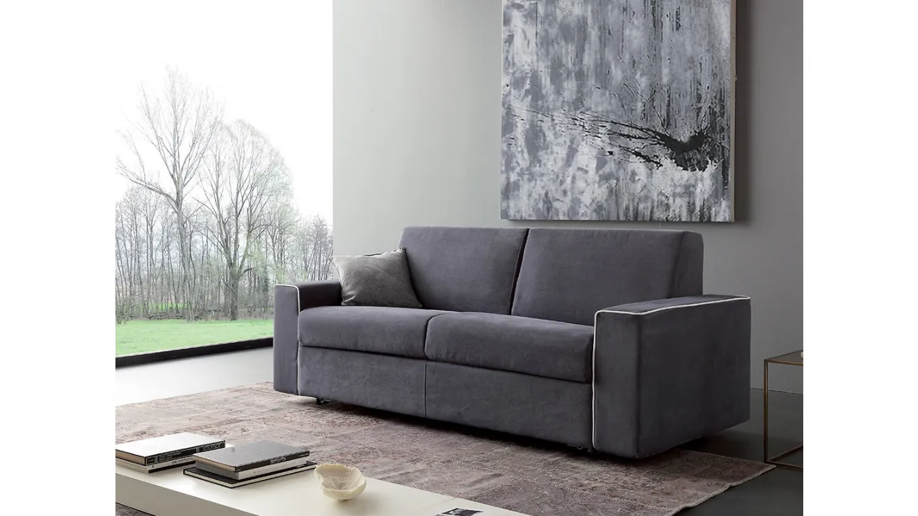 Divano Letto lineare in microfibra Phoenix di Crippa Salotti