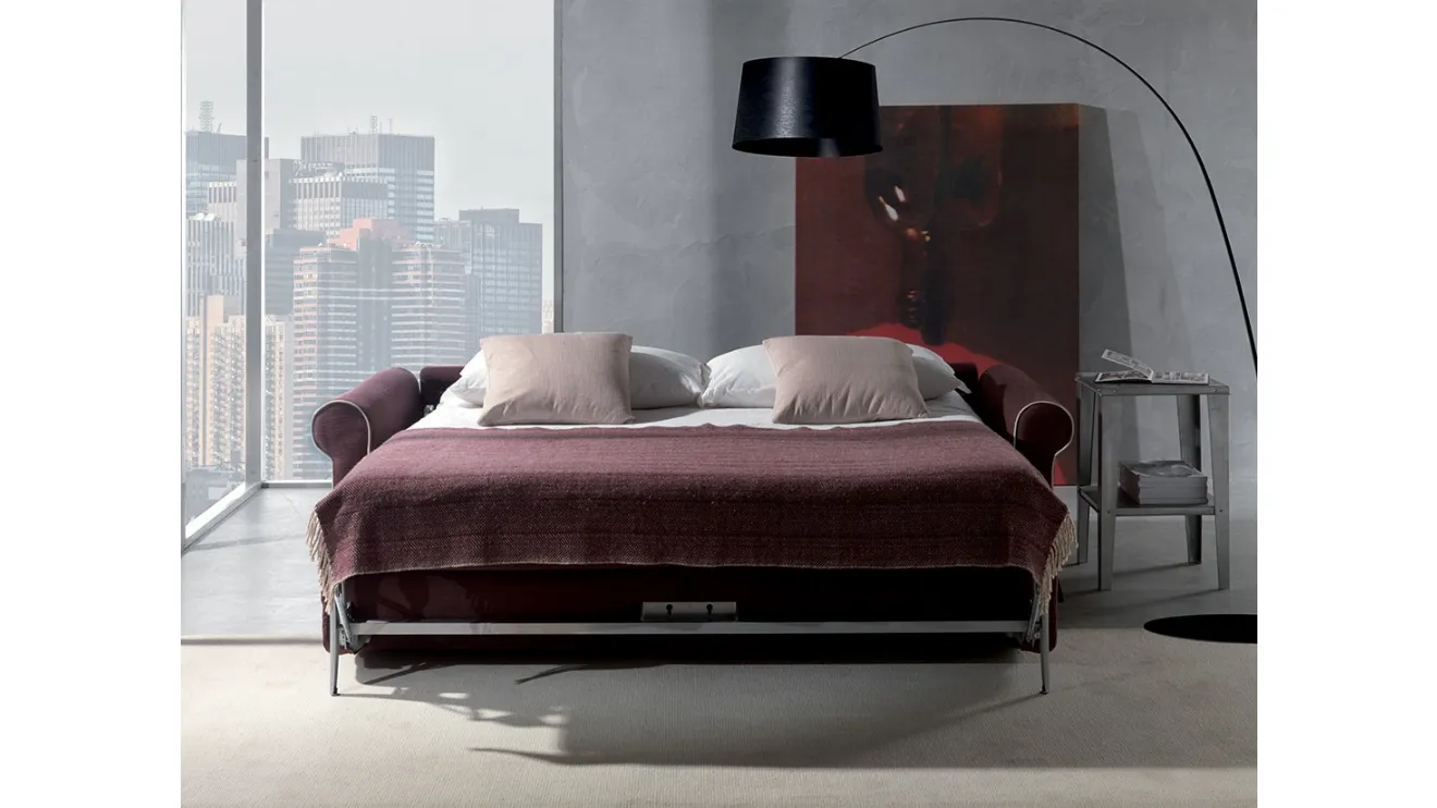 Divano Letto con vano porta guanciali nello schienale Tulipano di Crippa Salotti