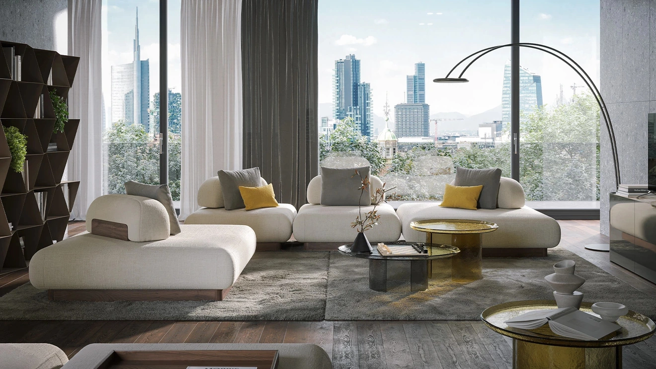 Divano modulare con penisola Domus di Tonin Casa