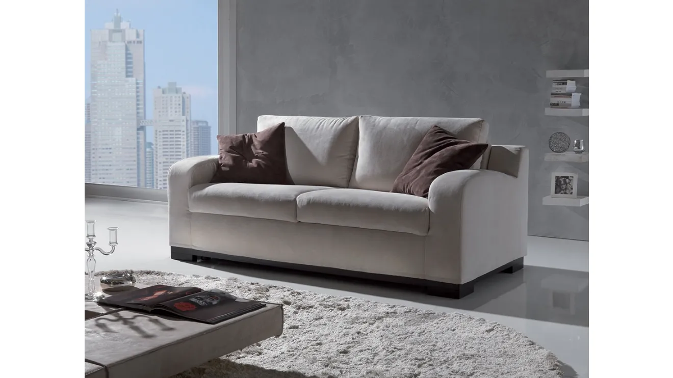 Divano Letto in tessuto con braccioli sagomati Loft di Crippa Salotti