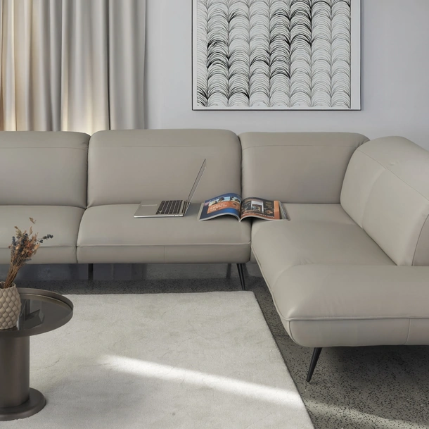 Divano angolare in pelle Mannequin di Calia