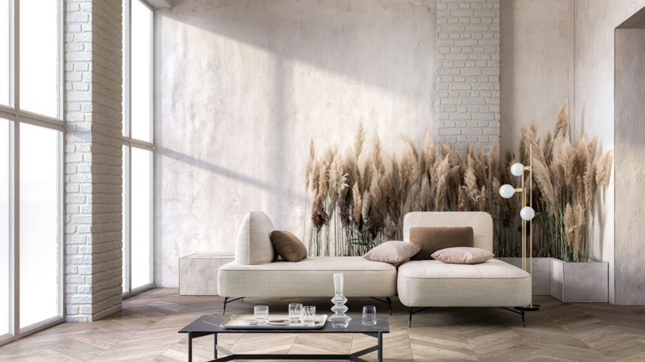 Divano in tessuto con penisola Matrix Special di Samoa