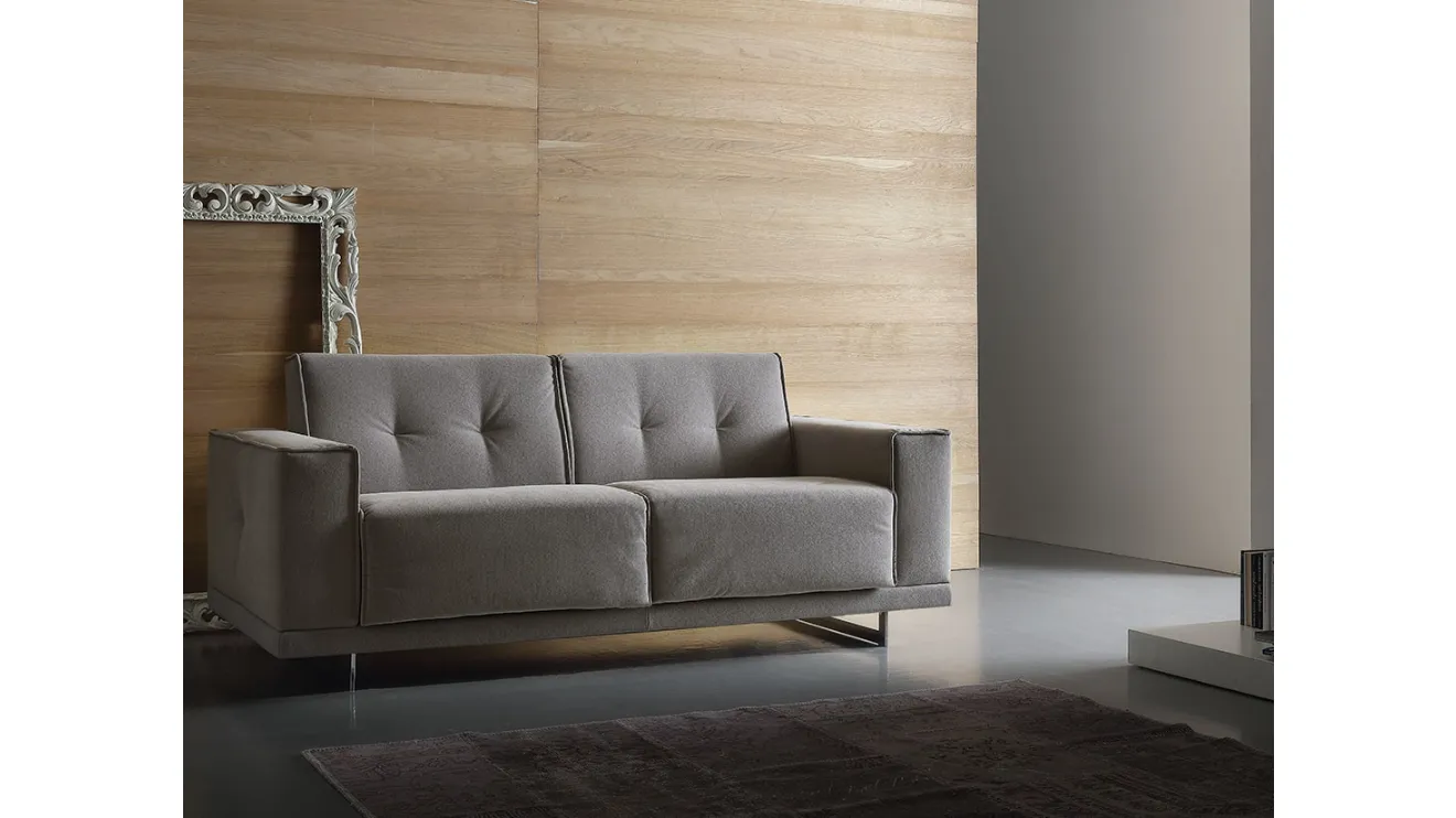 Divano Letto in pelle con ampi braccioli Windsor di Crippa Salotti