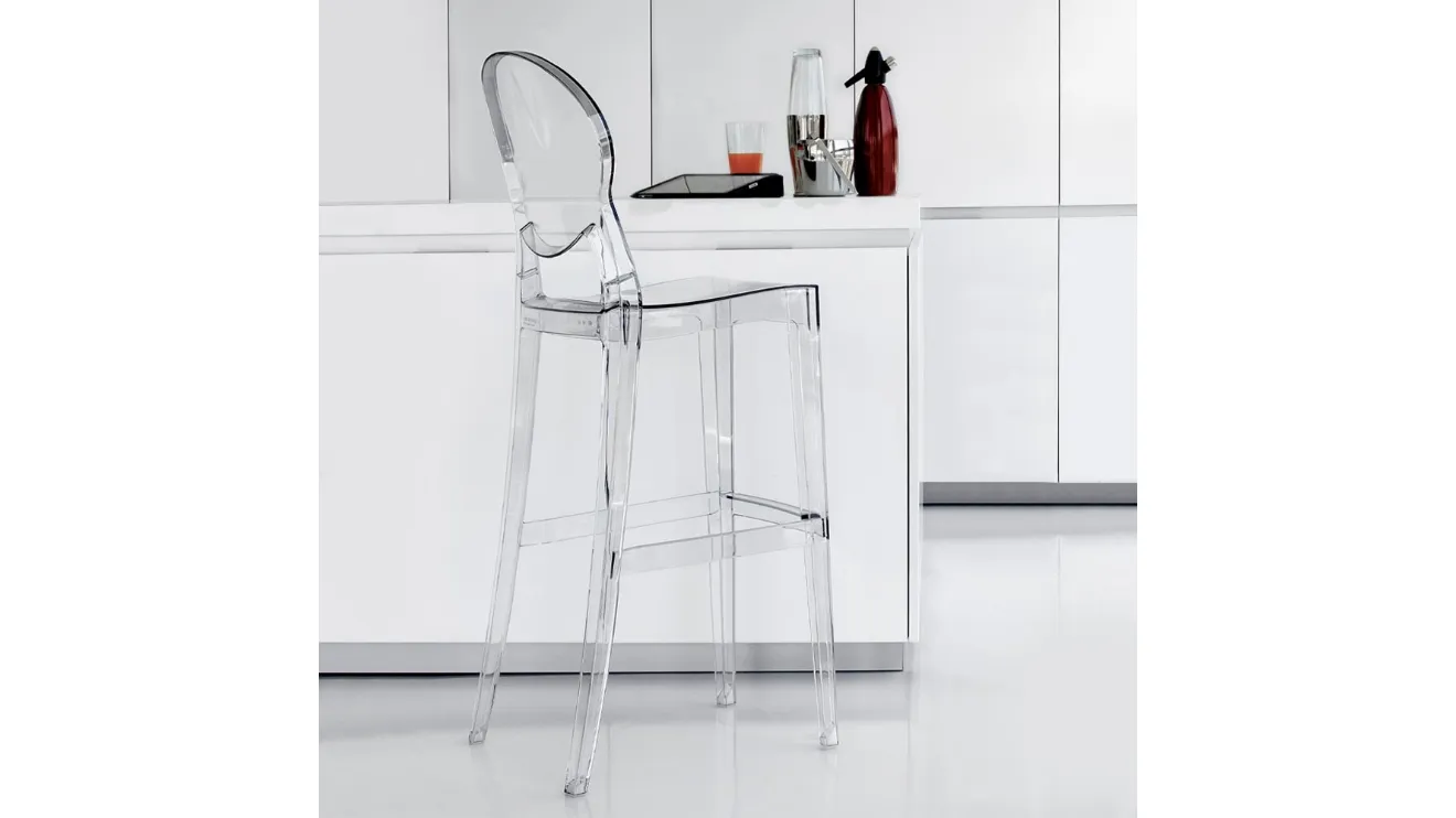 Sgabello Ink Stool 74 in policarbonato trasparente di La Seggiola