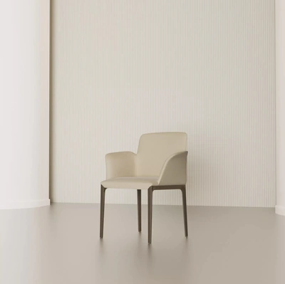 Sedia con braccioli Opera in pelle di Bontempi