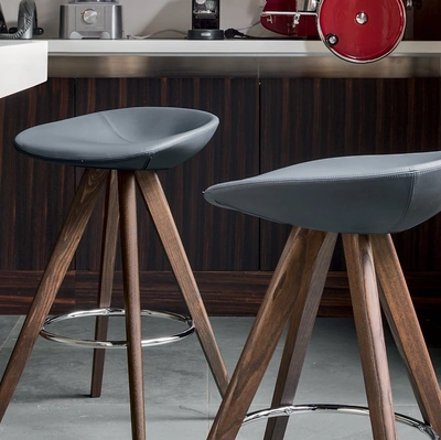 Sgabello Palm in pelle di Calligaris
