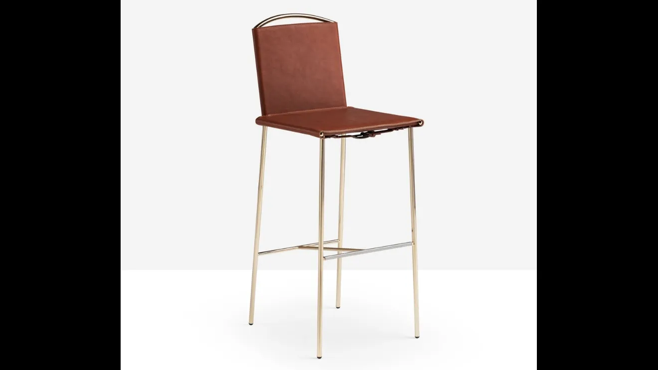 Sgabello Rem in cuoio di Midj
