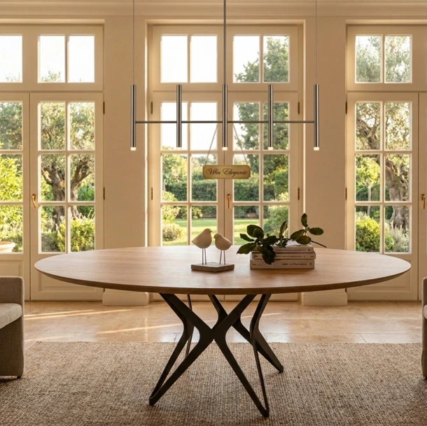 Tavolo Butterfly Round in legno massello di Tavolobello