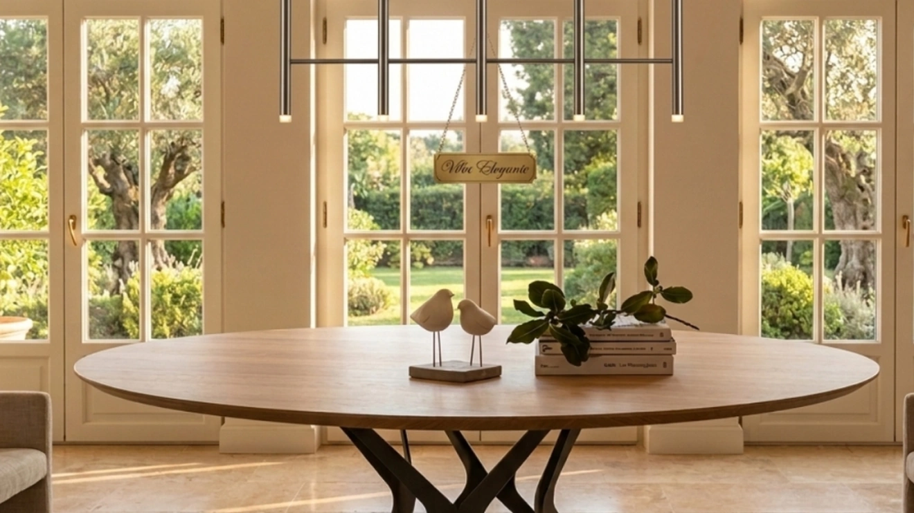 Tavolo Butterfly Round in legno massello di Tavolobello