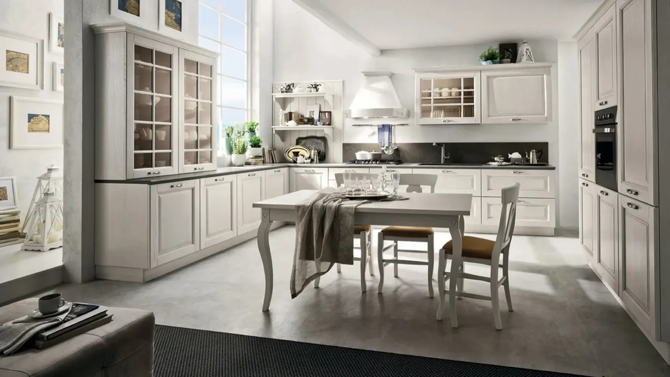 Cucina Classica angolare in legno laccato Bolgheri 04 di Stosa