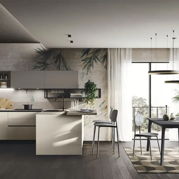 Cucina Moderna con penisola Art-Kaya 05 di Stosa