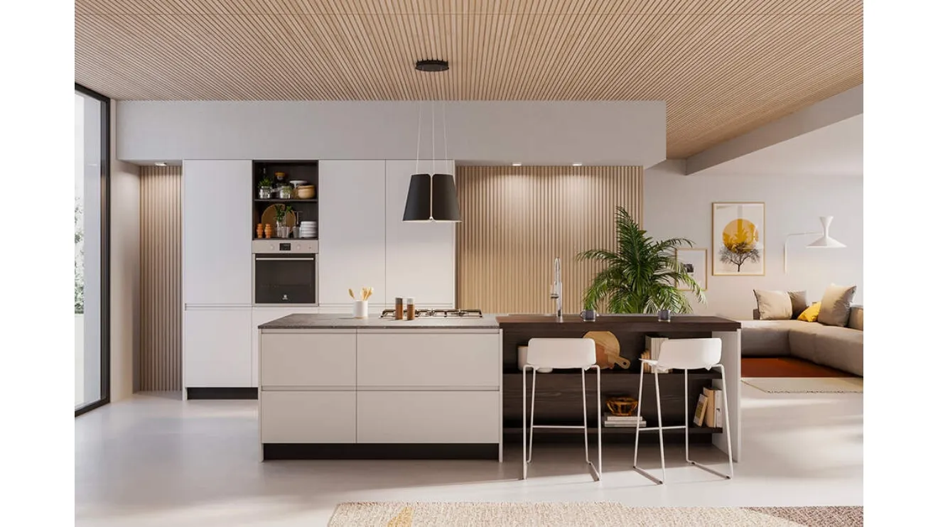 Cucina Moderna con isola Fly Composizione 01 di Prima Cucine